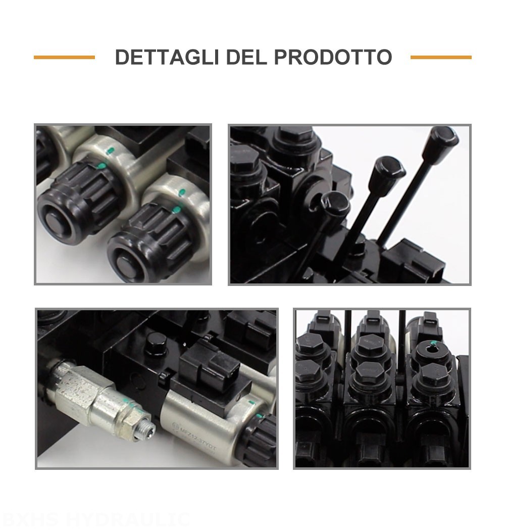 DCV58 Solenoide e manuale 3 Spool Valvola direzionale sezionale